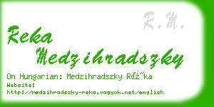 reka medzihradszky business card